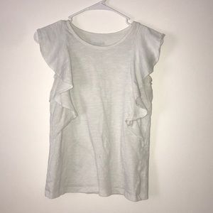 White ruffle sleeve top